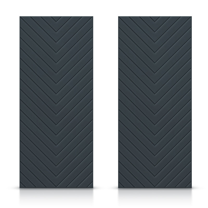 Portes de placard coulissantes à panneaux en bois manufacturé, Gris anthracite, 84 po x 96 po