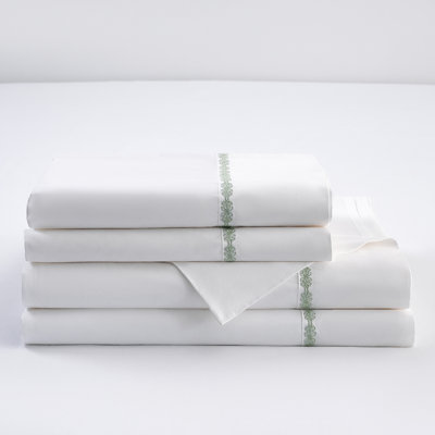 Laurel Sheet 350 Thread Count Embroidered Border Classic Chic Sheet Set