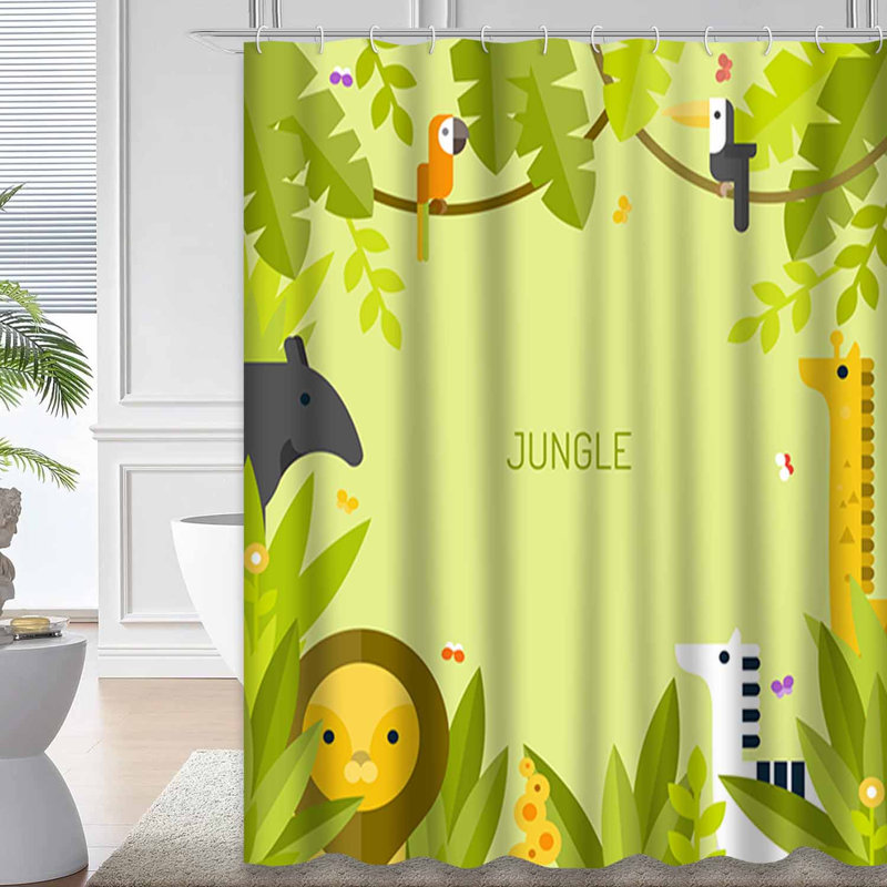 Rideau de douche Tropical Forest, L 72 po x l 84 po