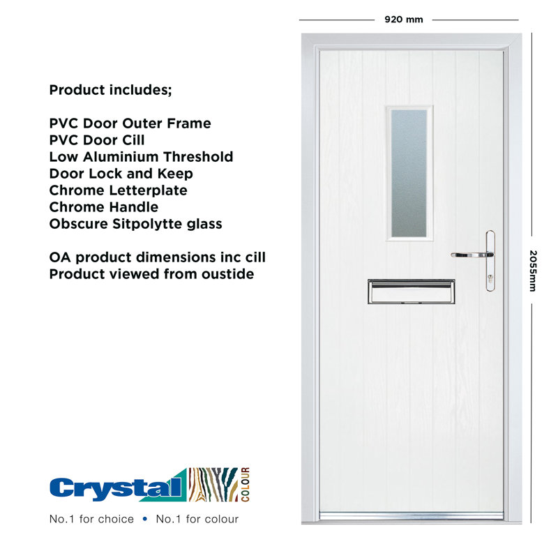 Ready to Install Composite Prehung Front Door, Left Hand/Inswing