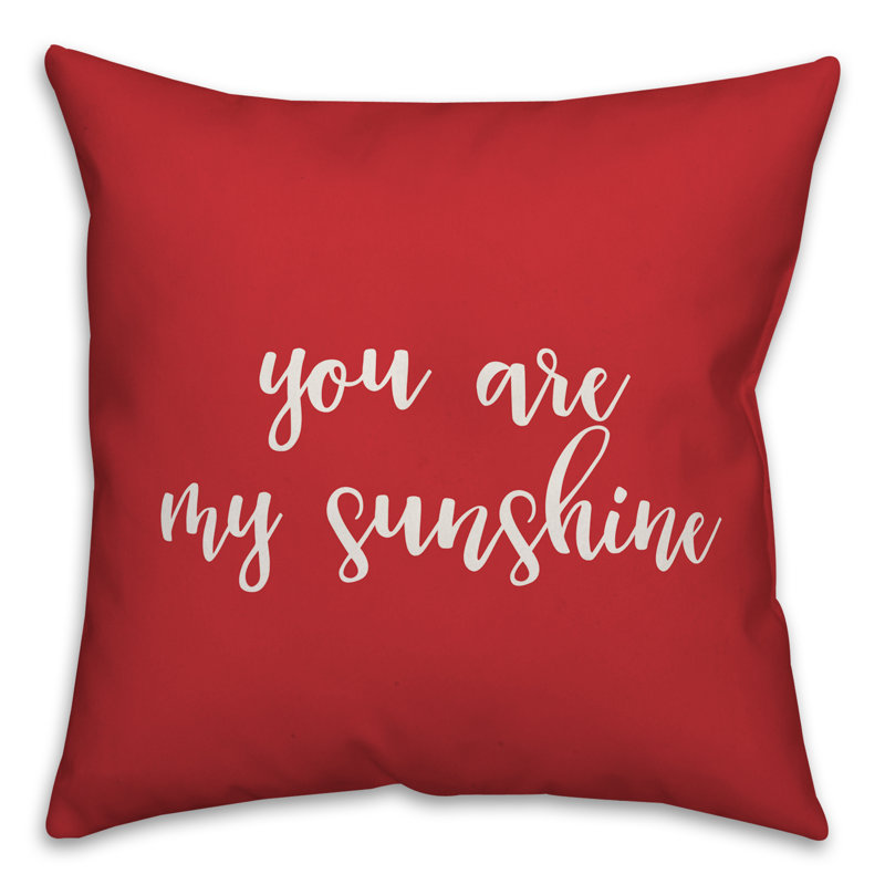  Coussin You are My Sunshine, Rouge / Blanc, Housse de coussin