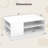 34" Long Rectangle Centre Table Coffee Table With 2-tier Open Storage Shelves