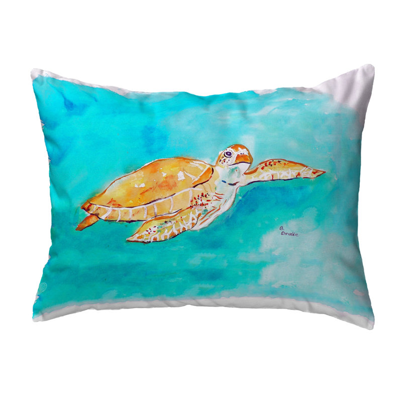 Sea Turtle Outdoor Reversible Throw Pillow