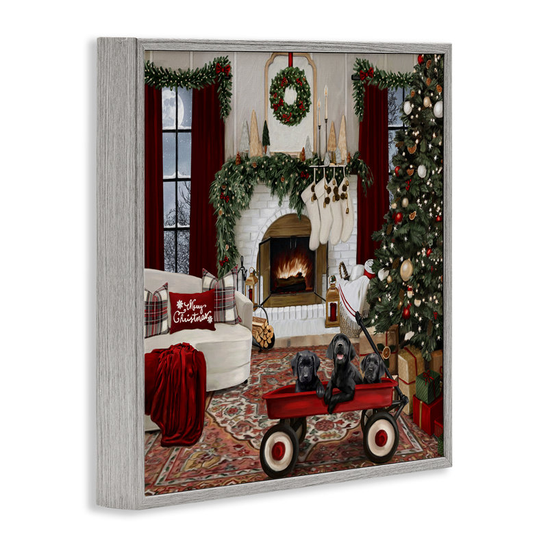 Art de giclée encadrée de Christmas Hearth Lounge par Grateful Licensing, Estampe numérique Farmhouse