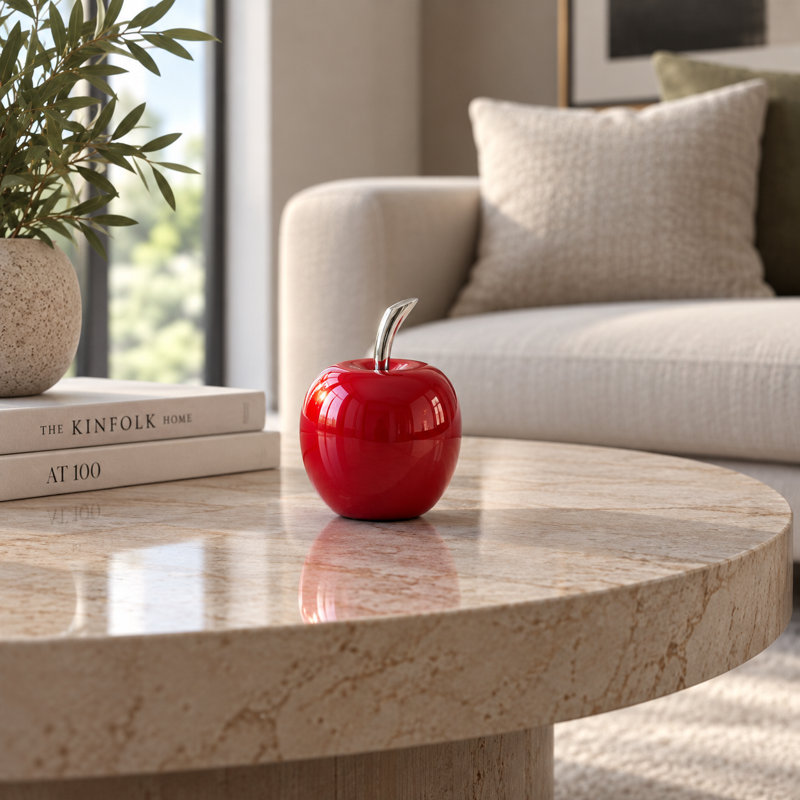 Sculpture de table Annebelle, H 5,5 po x l 4 po x P 4 po, Rouge