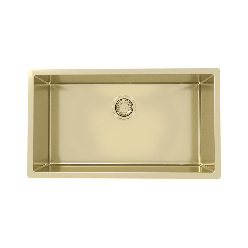 Belfry Kitchen Bergh 450mm W Single Bowl Inox Monarch Kitchen Sink 0, Gold