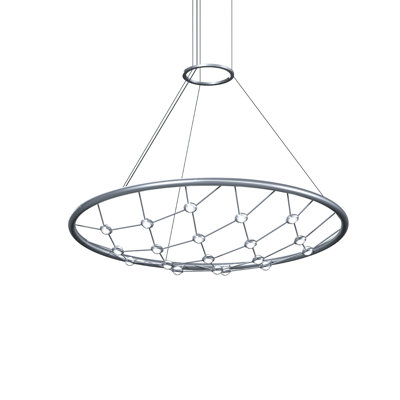 Constellation Galaxy Matrix 48" Round LED Pendant W/ 20" Cord/Cable - Bright Satin Aluminum