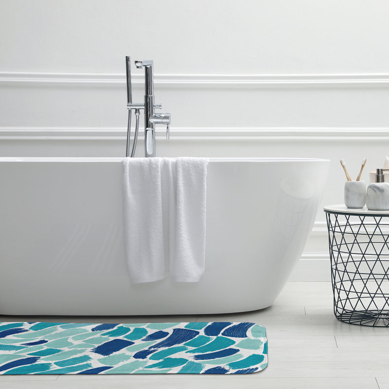 Tapis de bain, Bleu, L 21 po x L 34 po