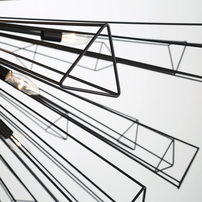 Gehard 18 - Light Sputnik Starburst Dimmable Chandelier, Black, 53.5" H x 53.5" W x 53.5" D