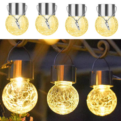  Lumières solaires en verre fissuré lumières à DEL intégrées pour la décoration de patio de jardin, lumières de jardin solaires, décor de patio de jardin, décor de jardin, lumières de sentier, boule de regard