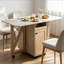 Table de salle à manger pliante avec armoire de rangement et tablettes, table de cuisine mobile peu encombrante pour les petits espaces