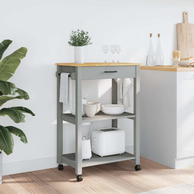 Rahkia Rolling Kitchen Cart with Solid Wood Top by Winston Porter