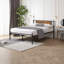 Structure de lit grand en acier avec rangement sous le lit-101754179