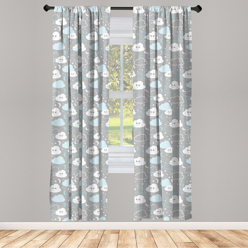 Rideaux 4 panneaux Ambesonne gris, L 56 po x L 95 po
