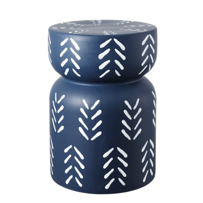 Dithusan 18" Modern Bohemian Arrow Pattern Drum Indoor/Outdoor Garden Stool by Dakota Fields