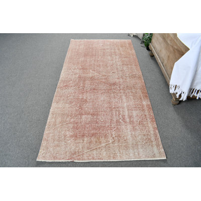 Tapis turc rétro fait à la main, parfait pour décorer votre maison ou votre salon en blanc / orange