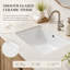 Lavabo de salle de bain encastrable 18 po x 12 po avec trop-plein, lavabo rectangulaire en céramique pour meuble-lavabo, lavabo à glacis ultrabrillant-126170525