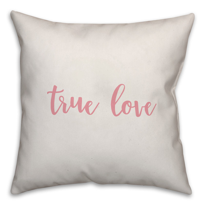 Coussin True Love, Blanc / rose, Housse de coussin