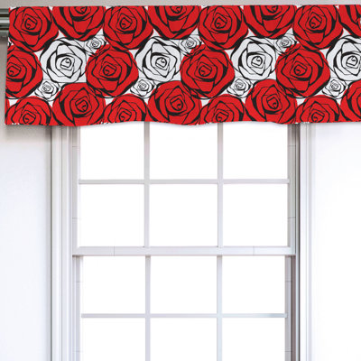 Sateen Floral Ruffled Window Valance