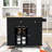 Momoko Modern Rolling Wooden Kitchen Cart with Power Outlet, Drop Leaf Countertop and Ample Storage-1494928135