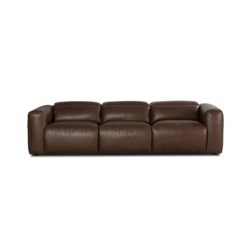 Radley 124" Leather Power Reclining Sofa, Sonoma Coco Top Grain Leather