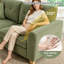 2-Seater Corduroy Sofa with 2 Throw Pillows, Deep-Seated Upholstered Couch with Square Arms-554044279