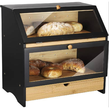 Latitude Run® Large Bread Box For Kitchen Counter Double Layer