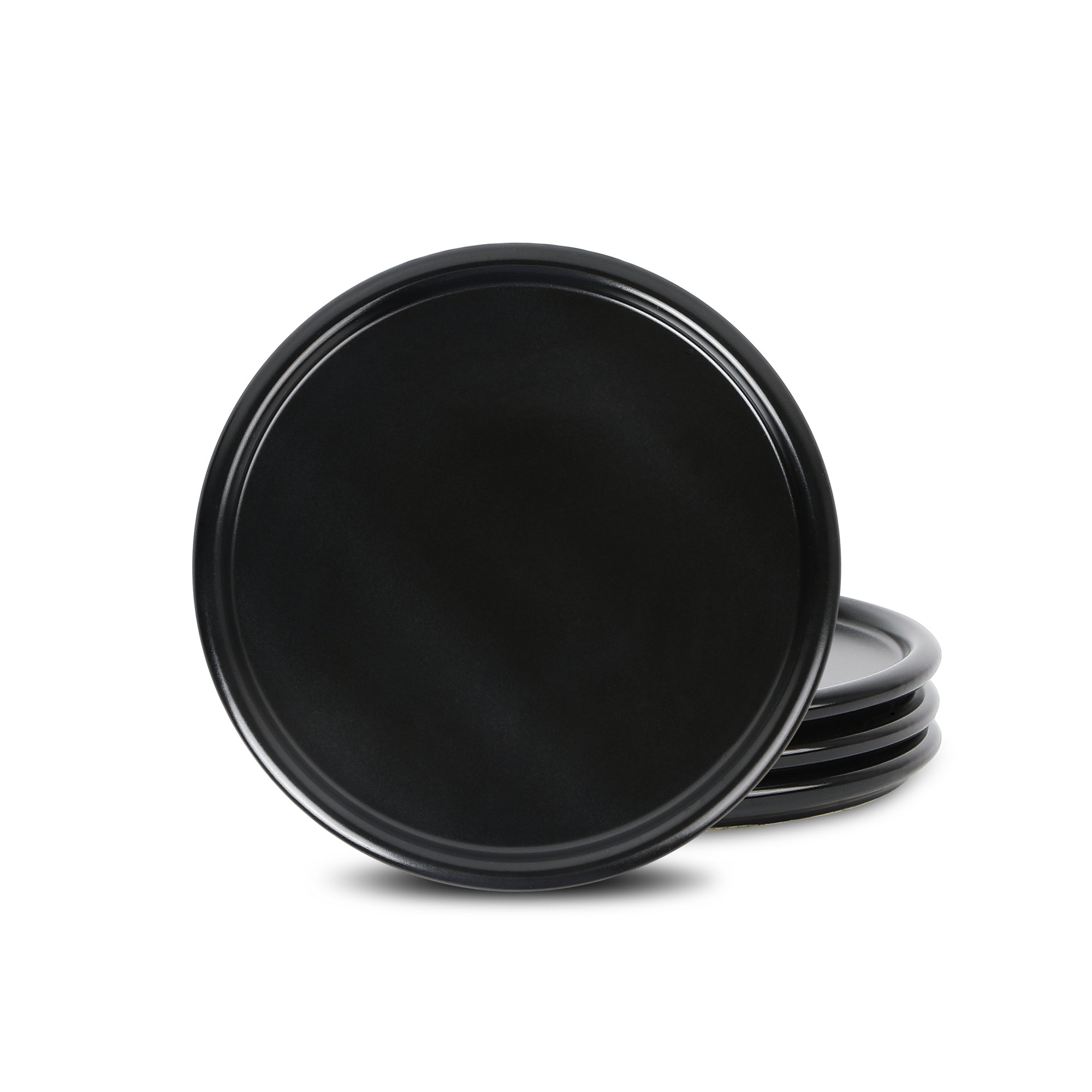Stone Lain Eden 4-Piece Salad Plate Set Stoneware, Black