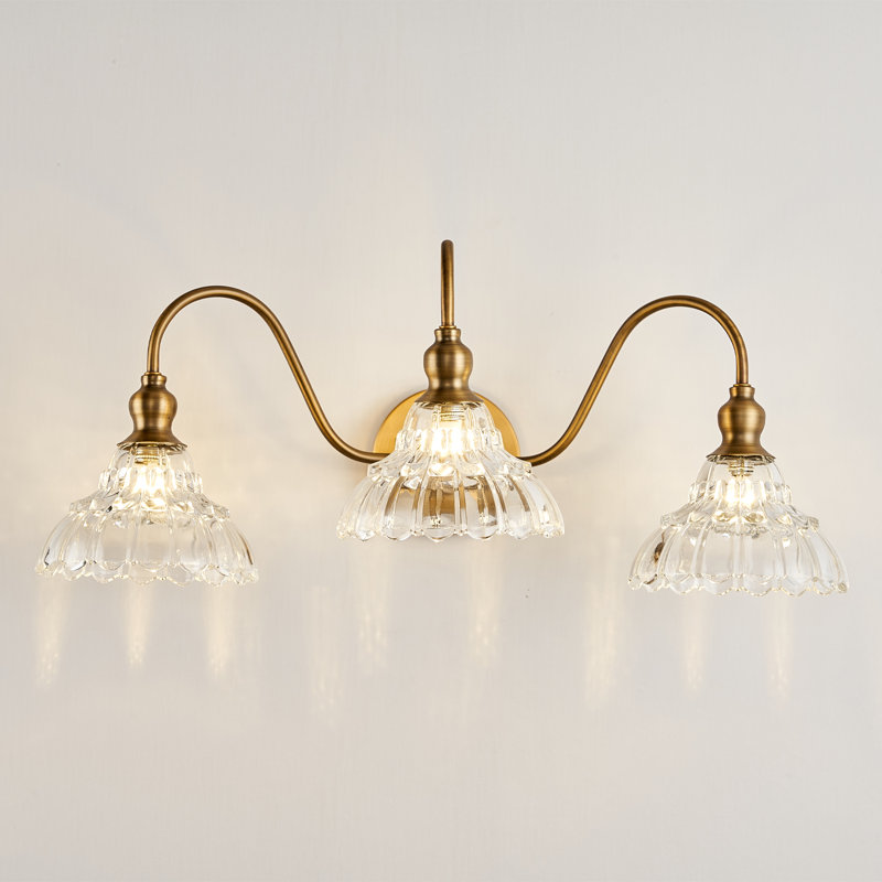 Vintage Wall Sconces Modern Bathroom Vanity Lighting, 8.66“ H X 23.62” W X 11.8“ D, 3, Brass