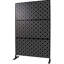 Panneaux de clôture d'intimité en métal PS107 Noir - 193 cm H 122 cm L Pour terrasse, balcon ou patio extérieur et intérieur - Autoportant