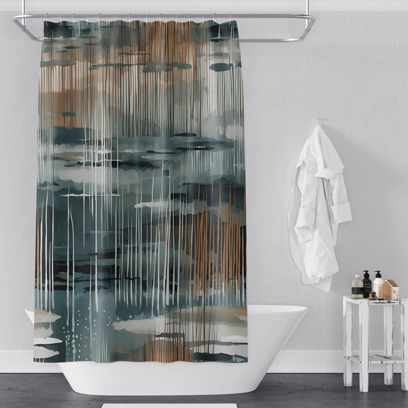 Gottman Abstract Shower Curtain, 93" H x 70" W