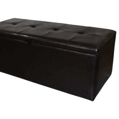 Luxurious Leather Upholstered Storage Bench, A Stylish And Functional Addition To Any Room.