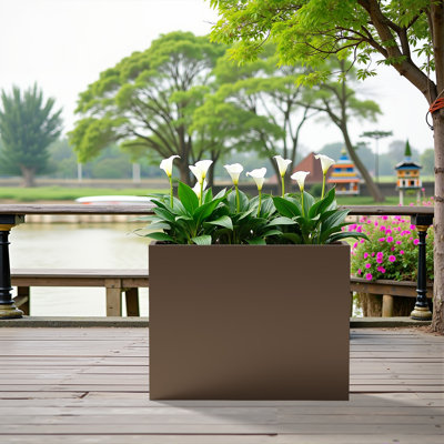 Jardinières rectangulaires en métal pour plantes d'extérieur