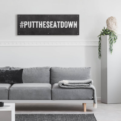 «Put The Seat Down» par Linda Woods, art mural en verre acrylique