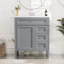 Meuble-lavabo de 30 po avec lavabo supérieur, armoire de rangement avec tiroirs et tiroir basculant-408340085