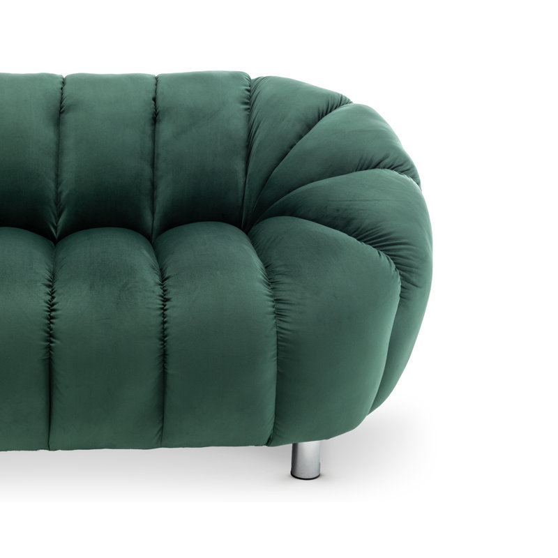 Mitesh Upholstered Sofa, 2, Green Velvet