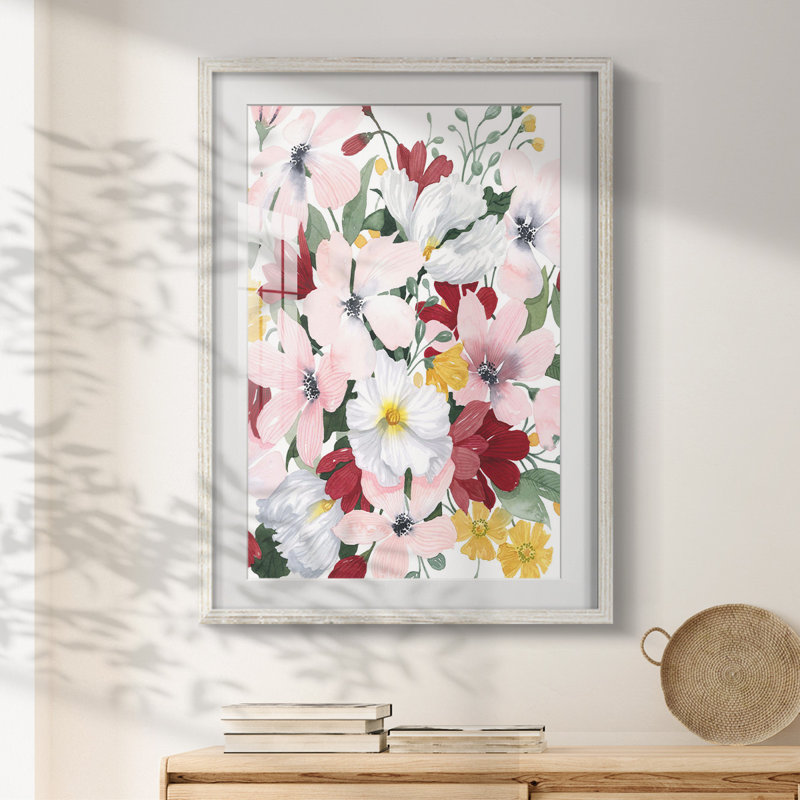 Marbrage xiv - toile tendue avec châssis, H 28,5 po x l 20,5 po, Blanc