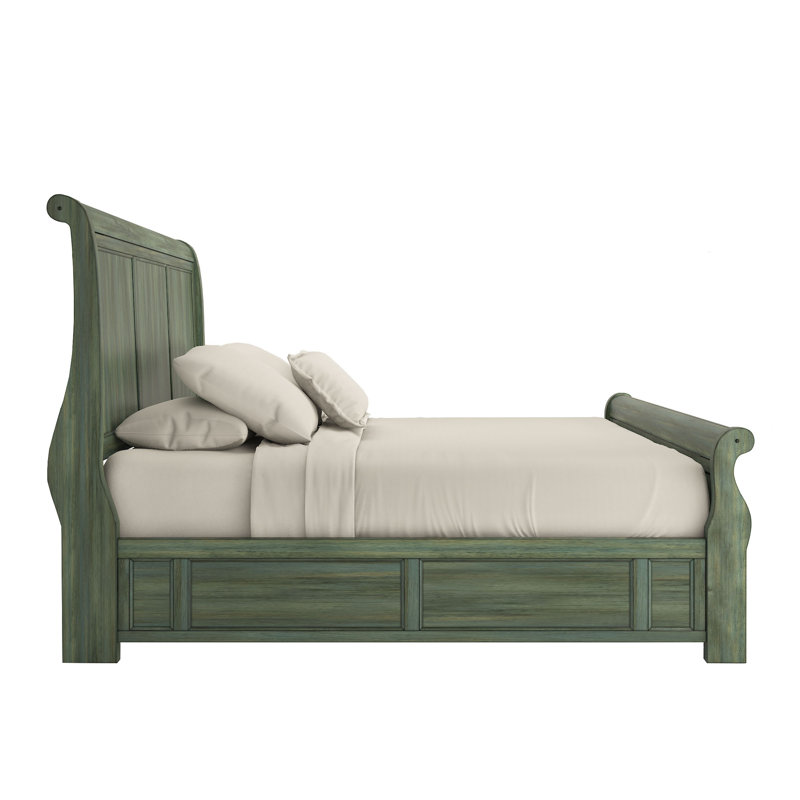 Castelnaud Platform Storage Bed, Dark Sea Green, King