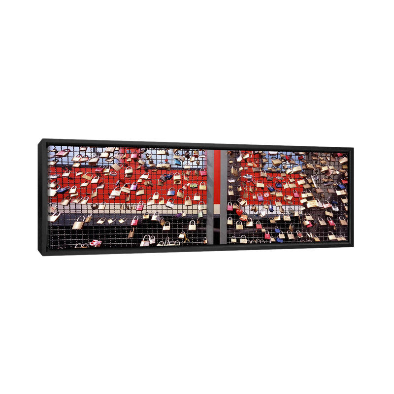 « hohenzollern bridge, cologne, germany », reproduction de photo sur toile, H 12 po x l 36 po x P 1,5 po, Cadre noir