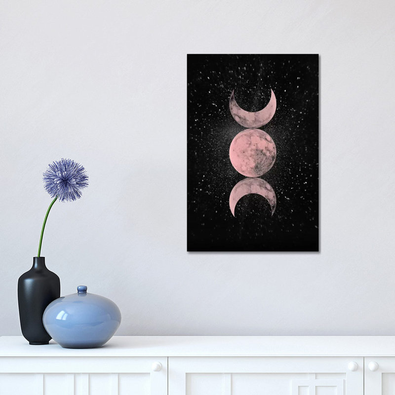 «Pink Moon Symbole» par Emanuela Carratoni, impression sur toile tendue, H 18 po x l 12 po x 1,5 po
