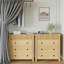 Armoire cannelée à 3 tiroirs en chêne naturel, table de bout polyvalente et rangement pour la chambre à coucher, le salon ou le couloir-52499394