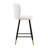 Modern Style Barstool,With White Seats, Black Metal Legs, And Gold - Tipped Ends