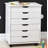 Carrena White 6 Drawer Wide Rolling Storage Cart-616229929