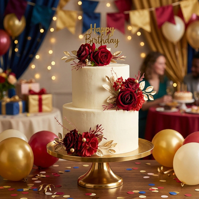 3PCS Wedding Cake Flowers For Cake Topper