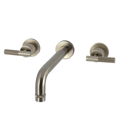 Kingston Brass Convergent Two-Handle 3-Hole Wall Mount Roman Tub Faucet With Knurled Handle
