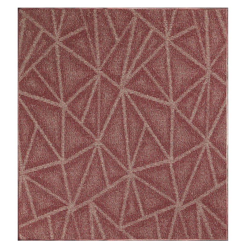 Dickenson Geometric Burgundy Area Rug, Square 3'