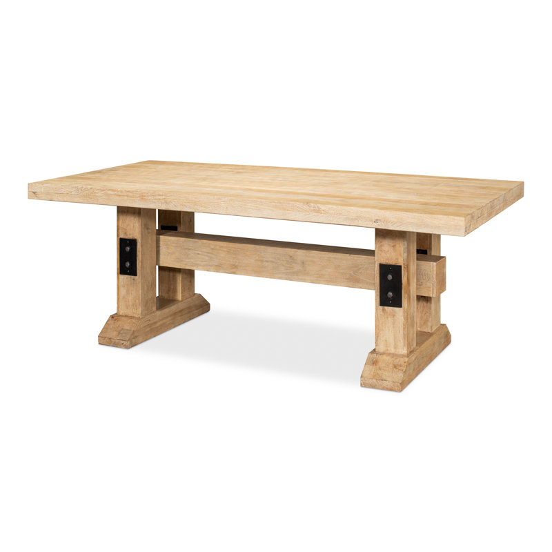 Massive Sienna Mango Wood Trestle Dining Table