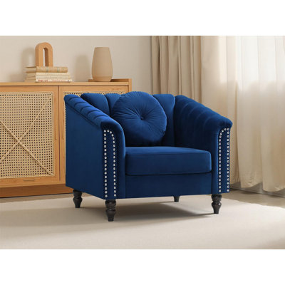 Fauteuil Chesterfield 37 po rembourré classique