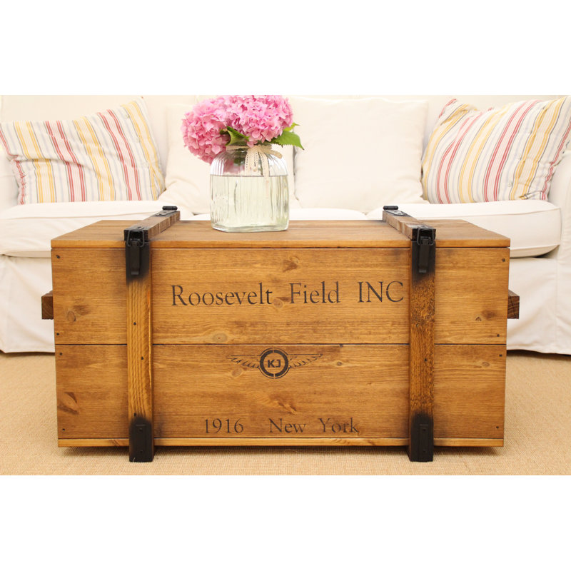 Williston Forge Lorelei Solid Wood Box, 49cm H x 85cm W x 45cm D