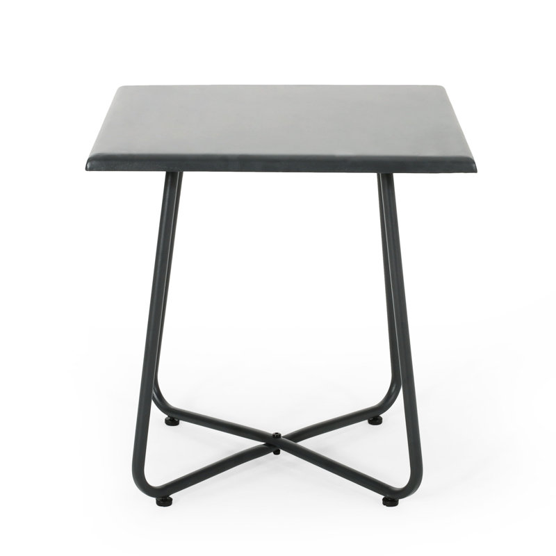 Grey Side Table With A Iron Construction And Modern Aesthetic 18" In Grey, Steel Structure Flair